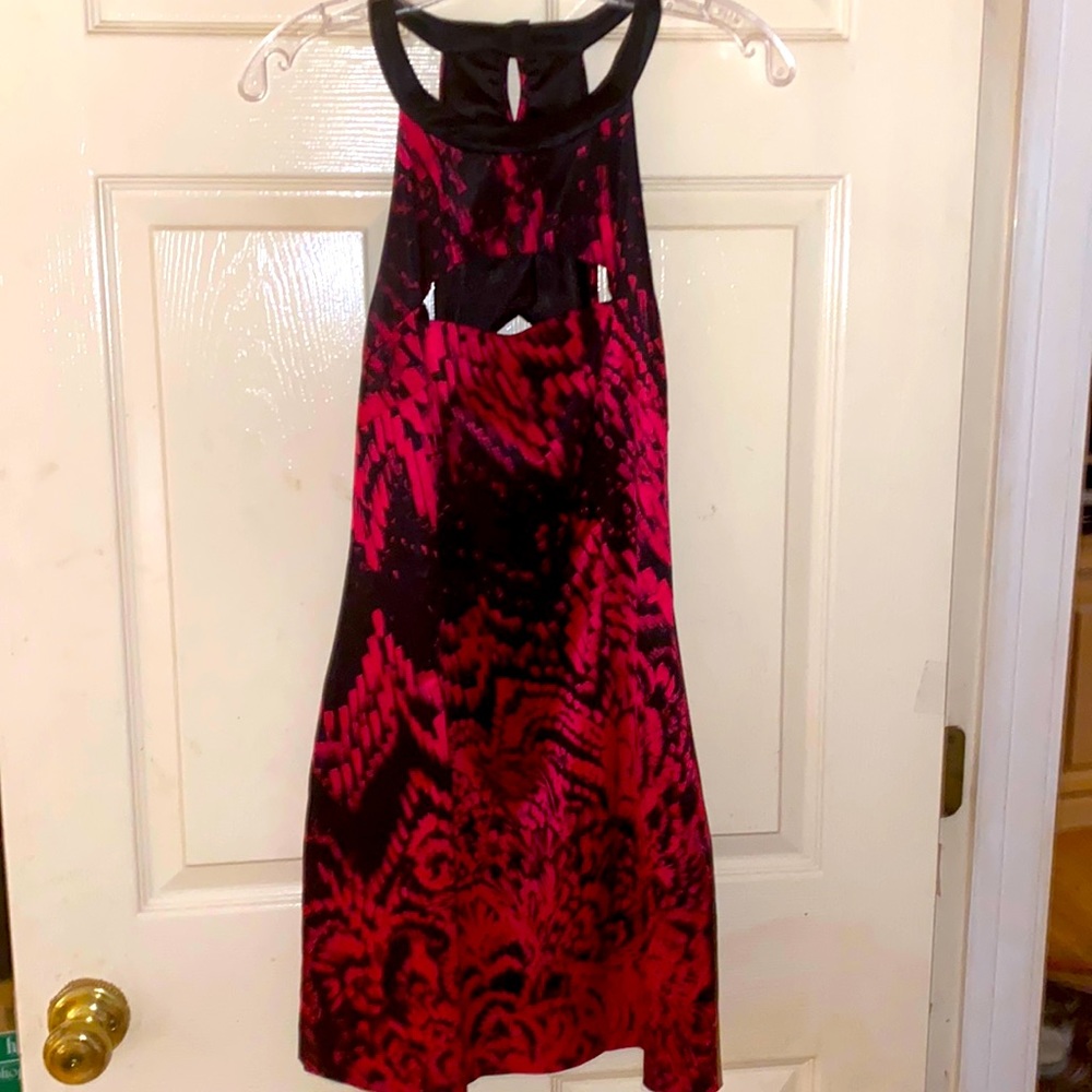 Bebe without tags burgundy and. Lack mock mini dress in a size medium M